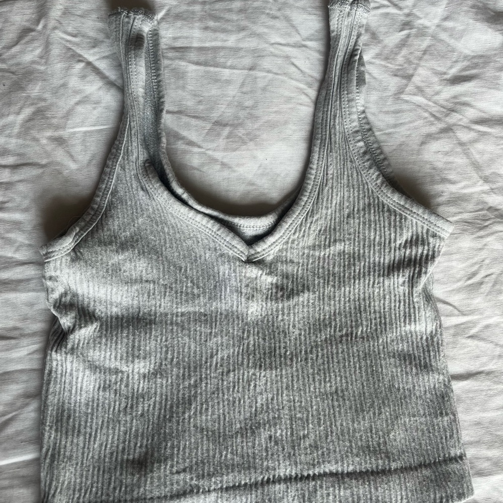 Urban Outfitters Gray Ribbed Crop Top